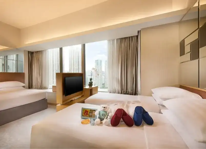 Family Quad room at Dorsett Mongkok