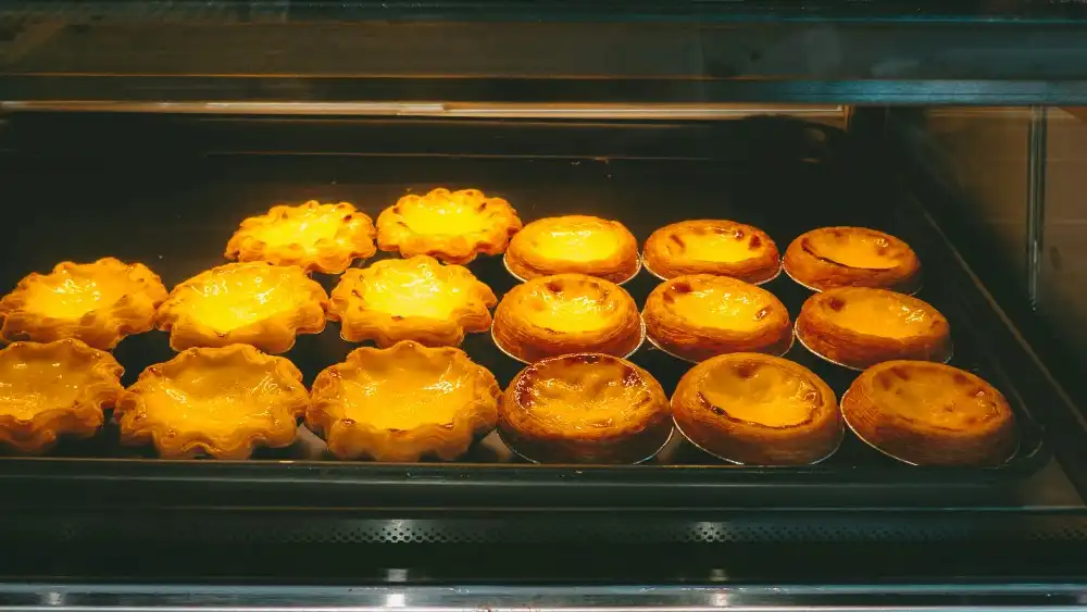 Freshly baked egg tarts