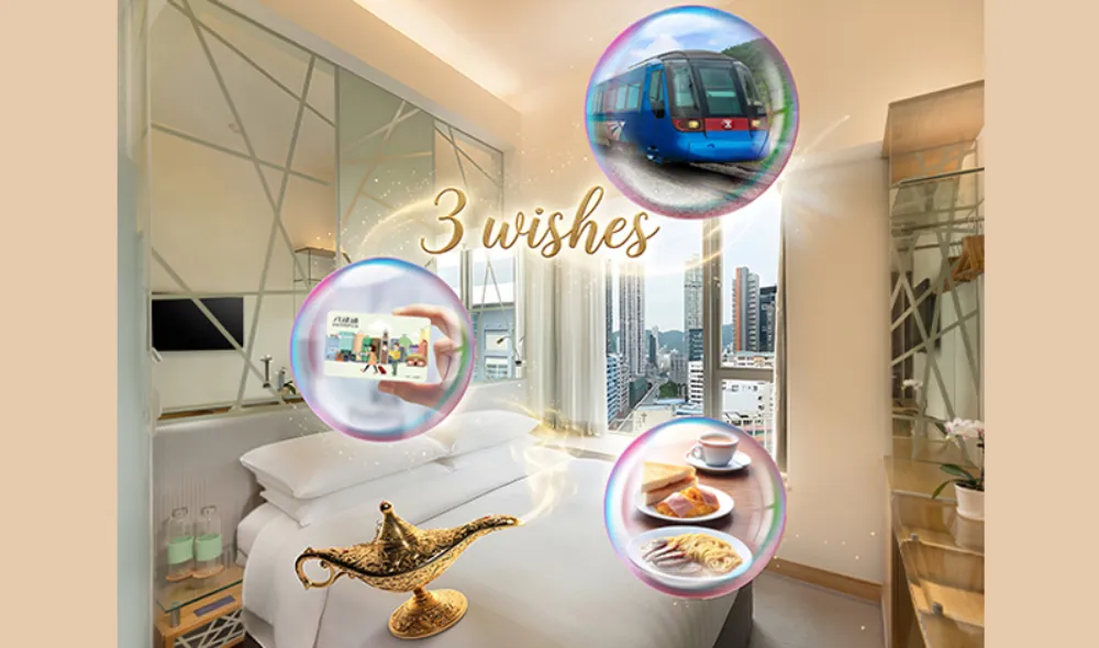 Dorsett Mongkok hotel promotional banner for the 3 Wishes package 